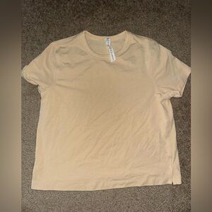 Lululemon 
CLASSIC-FIT COTTON-BLEND T-SHIRT - tan - size 4